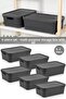6 Pieces Decorative Pyramid Storage Box with Lid - Closet Organizer Organizer 8.2 Liters Anthracite