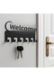 Metal Welcome Written Metal Keychain Hanger |   Wall Mounted Stylish Key Holder Decorative Key Hanger Key Rack Wall Key Holder Key Organizer Entrance Hall Doorway Key Collector - 3