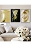 Hari̇kabi̇rev | Yellow Color Tulip Combination Soft | Framed Glass Table 3-Piece Vertical