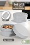 Set of 2 Snack Containers with Lids - Round Children's Snack Baby Nutrition Food Container 150ml Gray