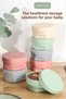 Set of 2 Snack Containers with Lids - Round Children's Snack Baby Nutrition Food Container 150ml Pink - 7
