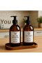 2-Pack Amber Glass Liquid Soap Dispenser with Wooden Stand Dishwashing Liquid Bottle Soap Dispenser