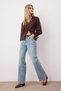 Blue Stitching and Pocket Detail Low Rise Wide Leg Jeans Twoaw26Je00206