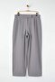 Gri Kemeri Cırtlı Pileli Wide Leg Örme Büyük Beden Pantolon TBBSS24AR00035 - 5