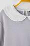 Gri Kız Çocuk Pamuklu Bebe Yaka Kalın Şardonsuz Örme Sweatshirt TKDAW26SW00048 - 3
