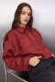 Bordo Oversize Kalıp Süet Bomber İnce Ceket Mont TWOAW26MO00125 - 3