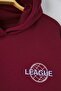 Burgundy Back Print Detailed Hooded Thick Inside Fleece Knitted Large Size Sweatshirt Tbbaw26Ao00004 - 6