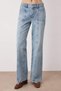 Blue Stitching and Pocket Detail Low Rise Wide Leg Jeans Twoaw26Je00206 - 3