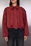 Bordo Oversize Kalıp Süet Bomber İnce Ceket Mont TWOAW26MO00125 - 4