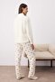 Ekru-Kırmızı Kirazlı Fermuarlı Yumuşak Waffle Örme Pijama Takımı THMAW26PT00186 - 4