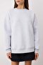 Kar Melanj Oversize/Rahat Kesim Basic Bisiklet Yaka Kalın/İçi polarlı Örme Sweatshirt TWOAW24SW00102 - 3