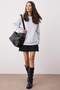 Kar Melanj Oversize/Rahat Kesim Basic Bisiklet Yaka Kalın/İçi polarlı Örme Sweatshirt TWOAW24SW00102