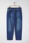 Koyu Mavi Yüksek Bel Beli Lastikli Büyük Beden Mom Fit Jeans TBBAW24CJ00050 - 5