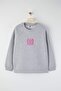 Gray Melange Thick Fleece Inside Embroidery Detailed Knitted Large Size Sweatshirt Tbbaw24Ao00021 - 5