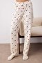 Ekru-Kırmızı Kirazlı Fermuarlı Yumuşak Waffle Örme Pijama Takımı THMAW26PT00186 - 3