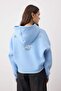 Açık Mavi Sırt Baskı Detaylı Kapüşonlu Kalın İçi Polarlı Örme Sweatshirt TWOAW22SW0711 - 4