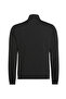 Black Men's Zippered Collar Regular Fit Zip Jacket 100205923 Ri Small Logo Knit Trackt - 4