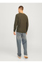 Crew Neck Regular Fit Khaki Men's Pullover 12258407_JJJECOOPER KNIT CREW NECK N - 3