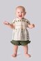 Baby Girl Summer Şile Diaper Set – Ruffle Detailed Shorts, Short Sleeve Cotton Top Children's Set - 2