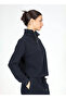 High Collar Plain Navy Blue Women's Sweatshirt 251 Lcf 241014 Vegas Navy Blue - 2