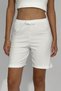 Women's Elastic Waist Wide Leg Oversize Wrinkle Fabric Shorts White - 9