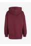 Hooded Collar Printed Claret Red Women's Sweatshirt 251 Lcf 241010 Kindy Bordo - 2