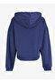 Hooded Collar Plain Navy Blue Women's Sweatshirt 251 Lcf 241011 Nile Navy Blue - 2