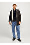 High Collar Regular Fit Black Men's Sweater 12258473_Jjpannel Knit Half Zip Aw2