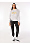 O Neck Printed Gray Women's Sweatshirt 251 Lcf 241005 Tila Gri̇ - 4