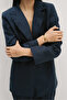 Linen Navy Blue Blazer Jacket - 5