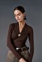 V-Neck Buckle Detailed Blouse - 4