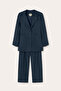 Linen Navy Blue Blazer Jacket