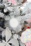 New Year's Ornament Glitter Sun White 15 cm