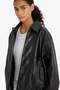 Warm Dad Fit Polo Collar Faux Leather Coat F2911Ax25Wn - 4