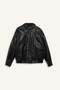 Warm Dad Fit Polo Collar Faux Leather Coat F2911Ax25Wn - 8