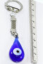 Navy Blue Glass Drop Evil Eye Bead Keychain, Gift Evil Eye Beaded Bag Ornament - 3