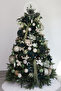 Artificial Velvet Glitter Ponsetia Green 20 cm - 5