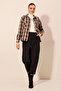 Women's Tile Black Metal Buttoned Plaid Pattern Stamp Lumberjack Shirt HZL24W-BD139541 - 5