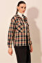 Women's Tile Black Metal Buttoned Plaid Pattern Stamp Lumberjack Shirt HZL24W-BD139541 - 3