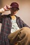 Boy's Overshirt Fit Polo Neck Checkered Long Sleeve Shirt G1967A825Au - 2