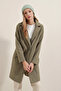 Women's Khaki Single Button Double Pocket Lined Stylish Cashmere Coat Hzl23W-Bd190851 - 5