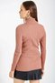 Women's Powder-Colored Ribbed Knitwear Turtleneck Sweater Hzl22W-Bd1445001 - 6