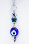 Navy Blue, Butterfly Figured Handmade Glass Evil Eye Beaded Keychain - 2