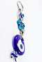 Navy Blue, Butterfly Figured Handmade Glass Evil Eye Beaded Keychain - 6