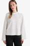 Regular Fit Crew Neck Long Sleeve Striped Tunic G0378Ax25Au