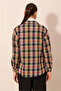 Women's Tile Black Metal Buttoned Plaid Pattern Stamp Lumberjack Shirt HZL24W-BD139541 - 6