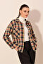 Women's Tile Black Metal Buttoned Plaid Pattern Stamp Lumberjack Shirt HZL24W-BD139541 - 4
