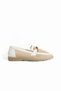 Sirena White Straw-Skin Ballerina Women's Shoes - 2