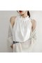 Women's White Neck Drawstring Detailed Sleeveless Woven Stylish Blouse HZL22S-DSB110021 - 2