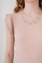 Women's Beige Ruffle Sleeve Crew Neck Knitted Dress Hzl22S-Bd123881 - 4